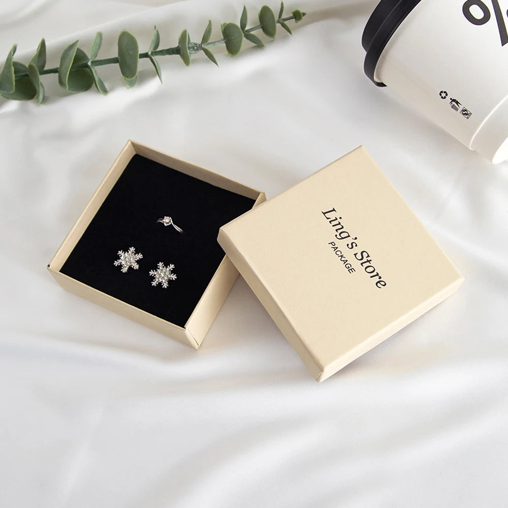24 personalisierte Schmuckschachteln aus Papier mit Logo, Gastgeschenke für Hochzeiten, Ring-, Ohrring-, Halsketten-, Anhänger-, Armband-, Stecker-, Beutel- und Aufbewahrungsverpackungen