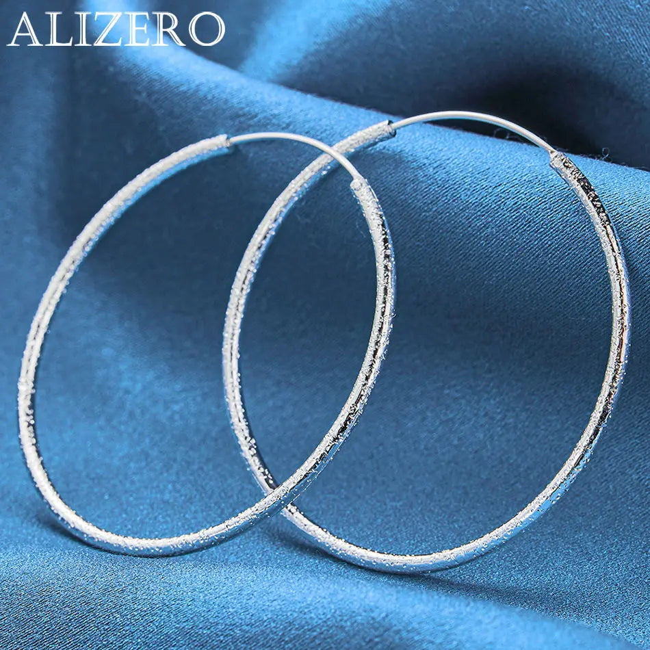 ALIZERO 925 Sterling Silber Ohrringe Einfache runde Kreolen Ohrringe für Frauen Mode Hochzeit Verlobung Charm Schmuck Geschenke