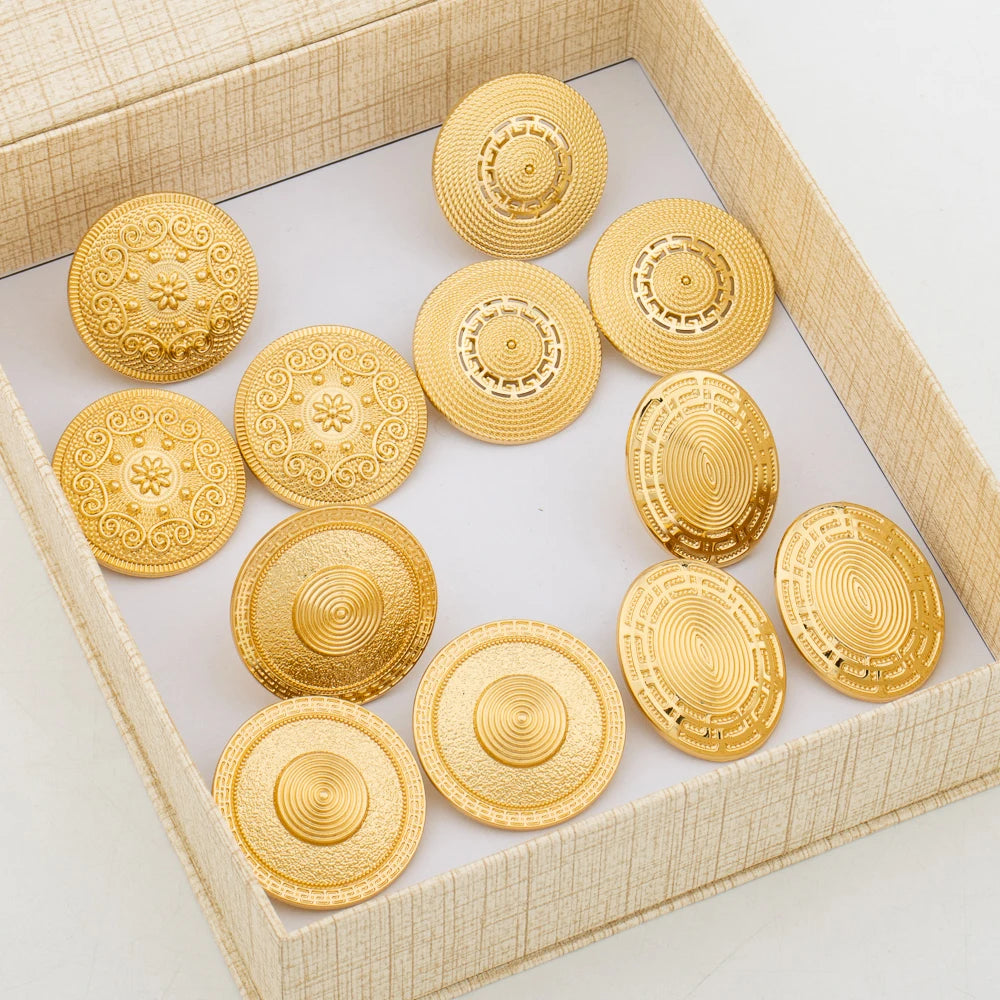 Trendige Ohrringe und Ring Schmuckset mit Geschenkbox, 18k vergoldete Clip-Ohrringe und Fingerring-Set für Party, Verlobung, Braut