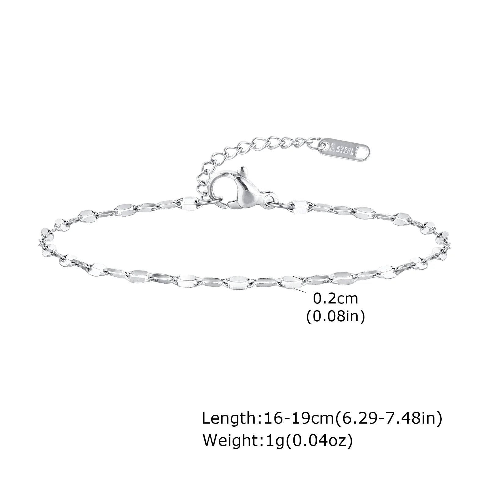 Damen-Armkette in Silberfarbe, stapelbare Gliederarmbänder aus Edelstahl, geschichtete Modeaccessoires Geschenke