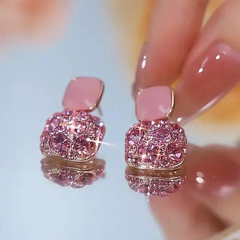 Französische High-End-Ohrringe aus braunem Kristall für Damen, modisch, luxuriös, personalisiert, Alltagsaccessoires, Abschlussballschmuck, Jubiläumsgeschenke