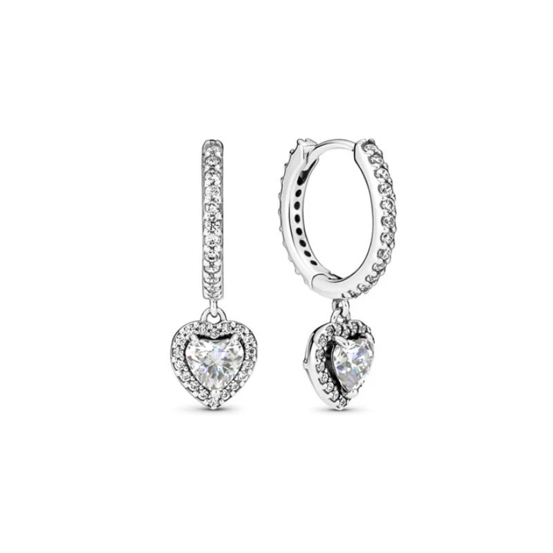 Neue S925 Silber Herz-Stein-Ohrstecker geeignet für Valentinstag, Muttertag, Jubiläumsgeschenk DIY Charm-Schmuck