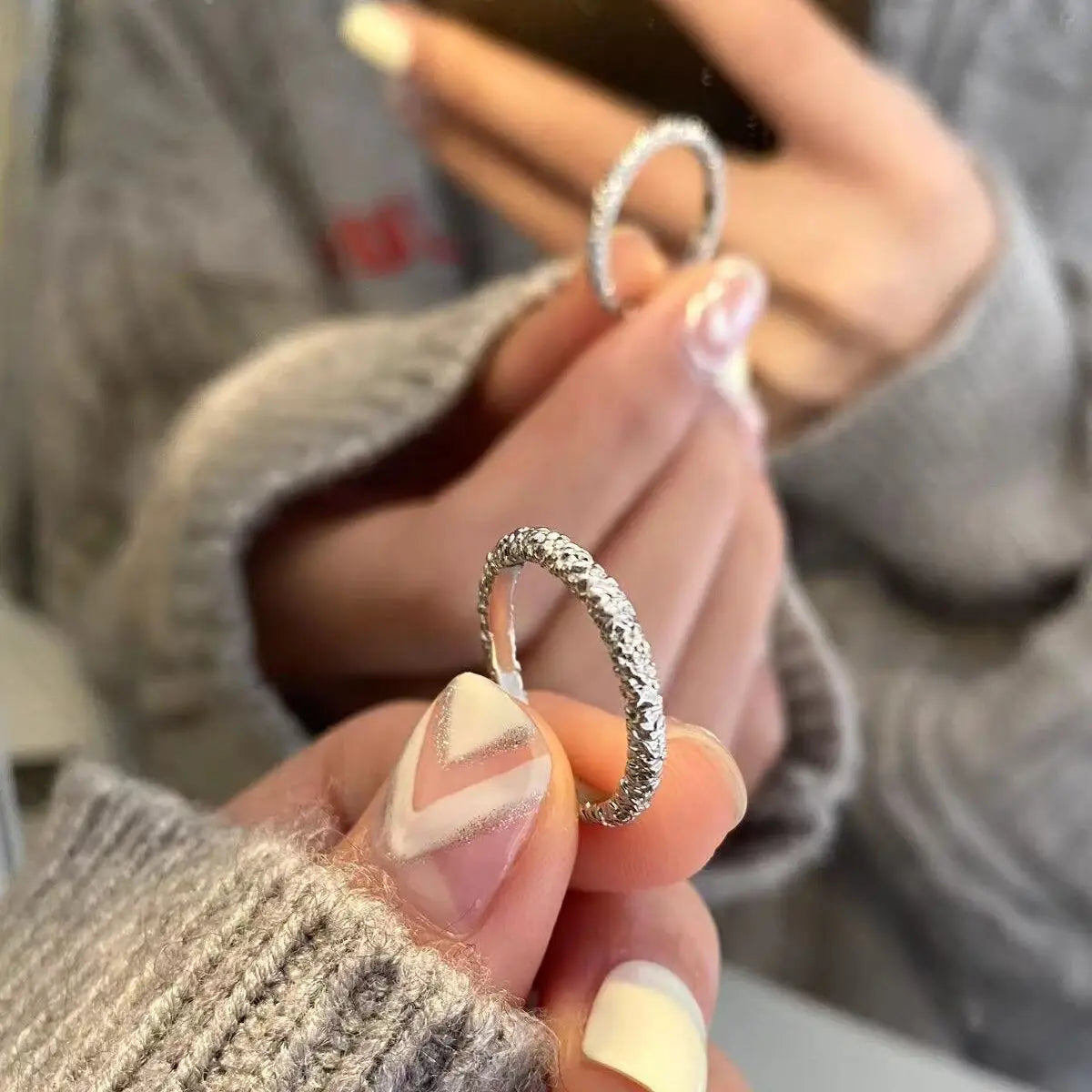 925er Sterlingsilber unregelmäßige Ringe für Frauen Hochzeit Vintage Luxus Edler Schmuck Accessoires Großhandel Schmuck Geld 925