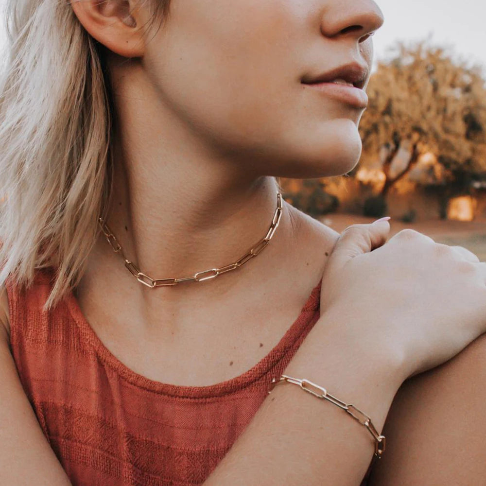 Armband für Damen, Curb Cuban Link Chain, Edelstahl, Damenarmbänder, Ketten, Davieslee Schmuck
