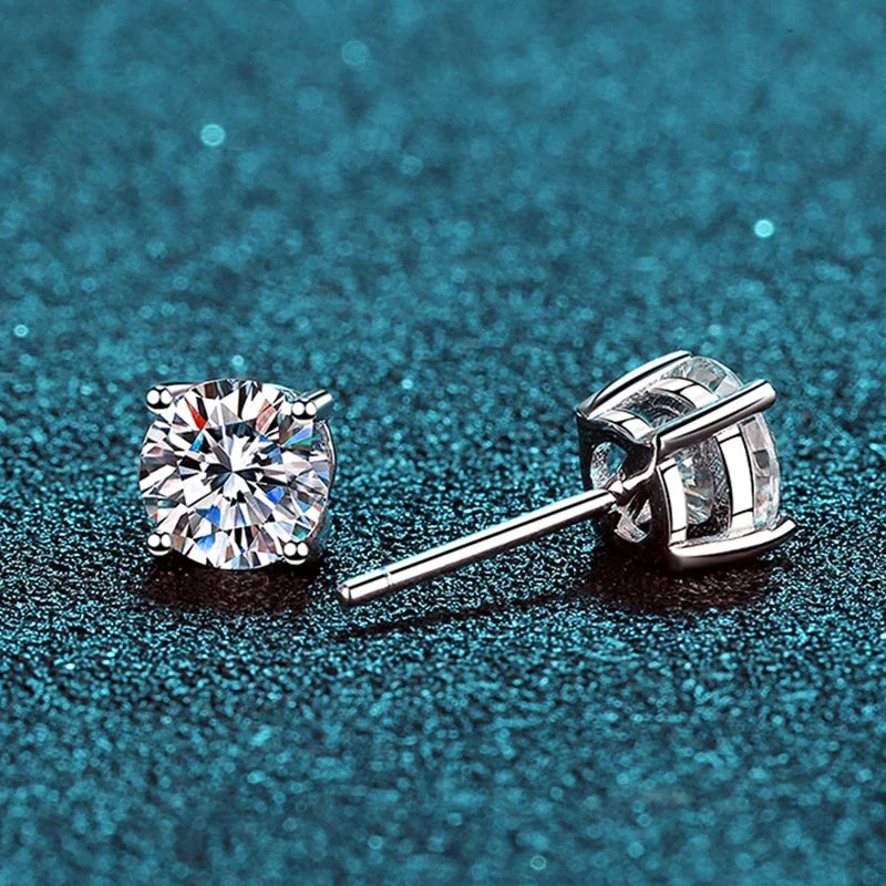 NeeTim Echt 0.1-2 Karat D Farbe Moissanit Ohrringe für Damen 100% 925 Sterling Silber mit Weißgold überzogenem Hochzeitsschmuck