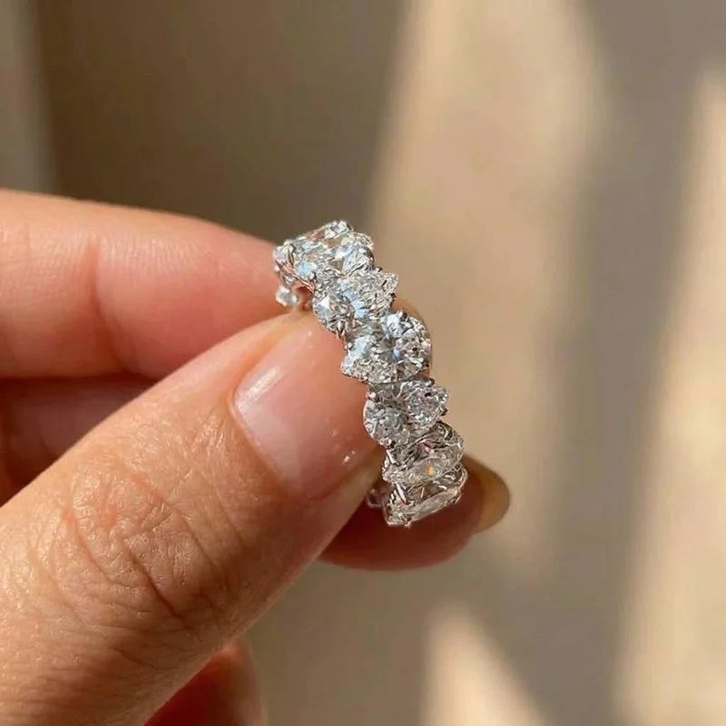 925er Sterlingsilber Birnenförmiger Zirkonia Verlobungsringe für Damen Mode Luxus Ehering Accessoires Weiblicher Schmuck Geschenk