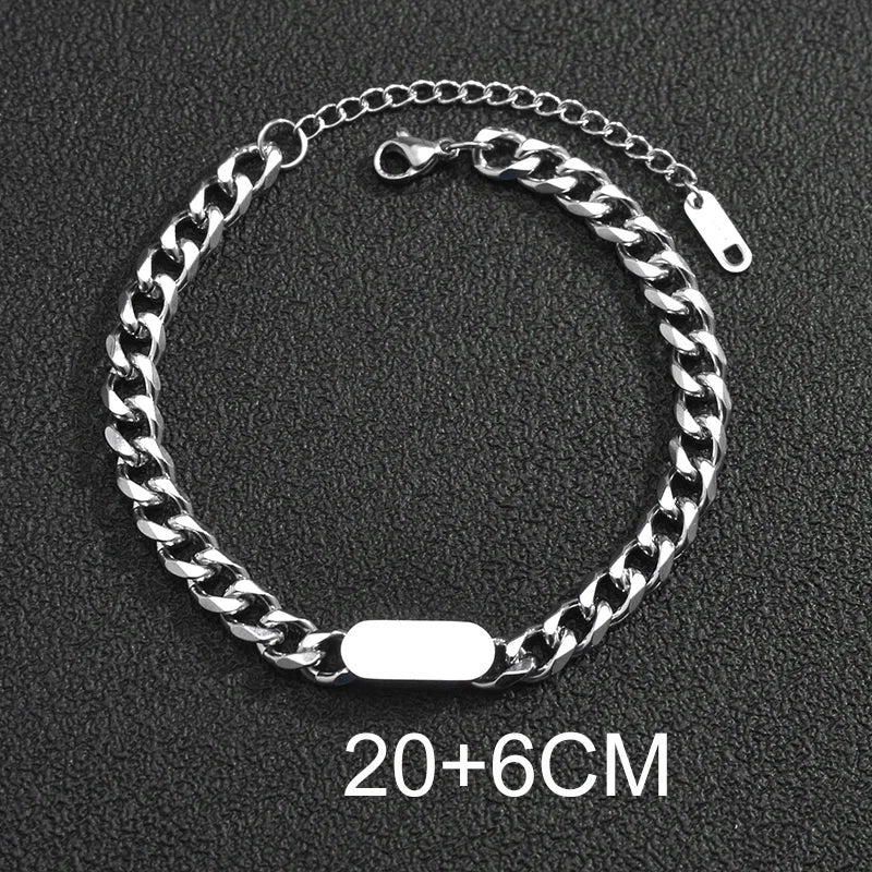 Bluelory personalisiertes Armband für Herren und Damen, Edelstahl, verschiedene Stile, leeres Namensschild, Herzarmband, Party-Schmuckgeschenk