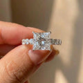 925 Sterlingsilber Ewigkeit Prinzessin Quadrat Zirkonia Kristall Ringe Damen Hochzeit Verlobung Luxus Klassisch Damenschmuck