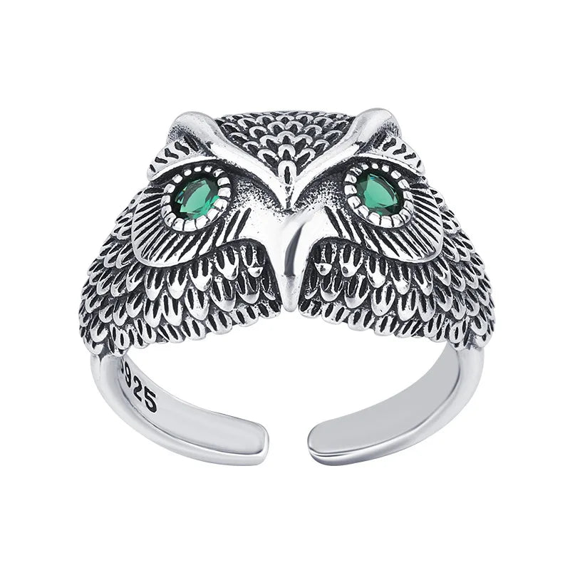925 Sterling Silber Eule Zirkon Offene Ringe Für Frauen Hochzeit Verlobung Luxus Schmuck Accessoires Großhandel Schmuck