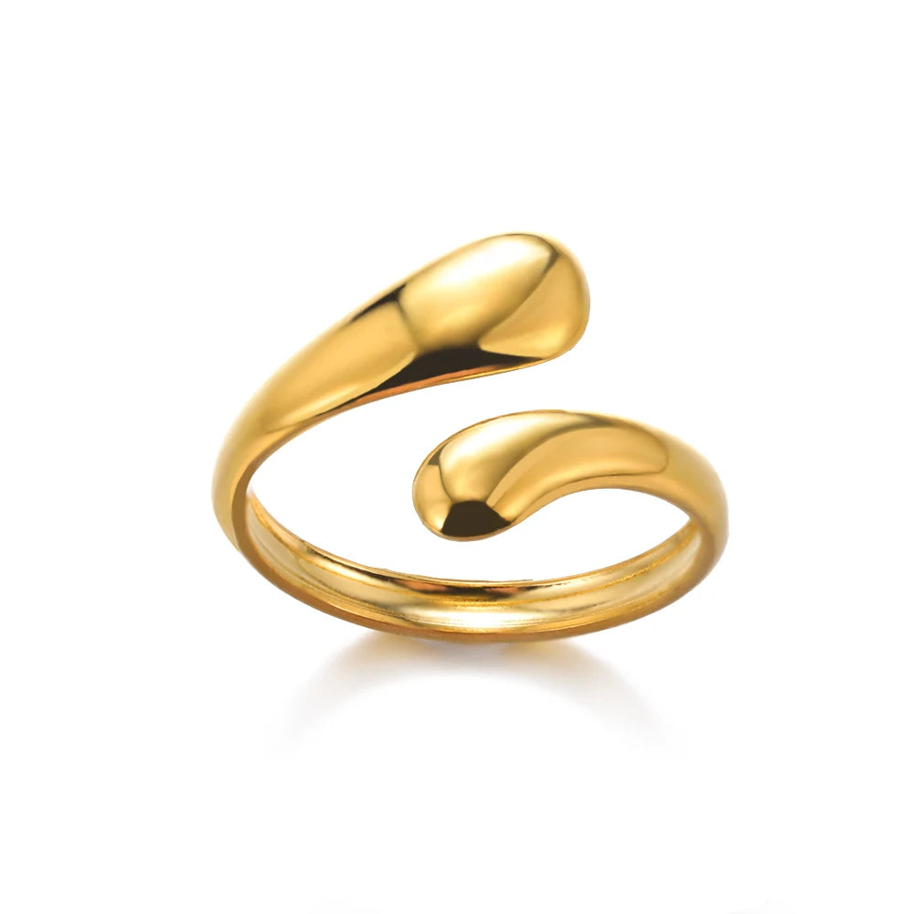 Modische weiße Opalringe für Frauen, goldfarbener Edelstahl-Opalring, Hochzeits-Verlobungsschmuck, Geburtstagsgeschenk 2024
