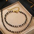 Stainless Steel Jewelry Set Simple Atmospheric Black Imitation Pearl Design Jewelry Set For Women Jewelry Exquisite Party Favors