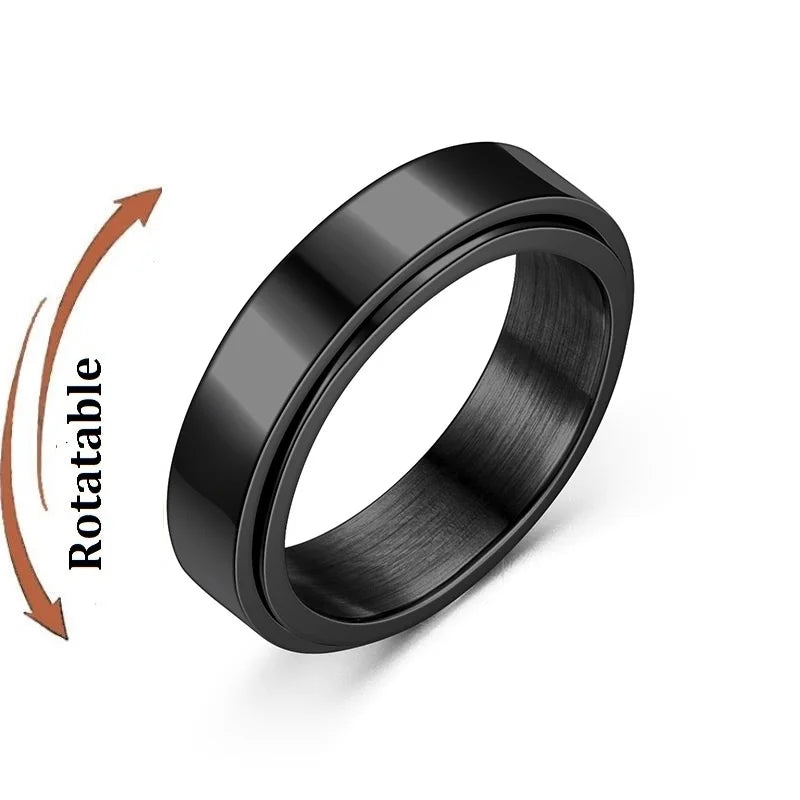 Stainless Steel Star Moon Anxiety Relaxing Cool Ring For Couples Spinner Fidgets Joint Rings Accessories Anillo Antiestres