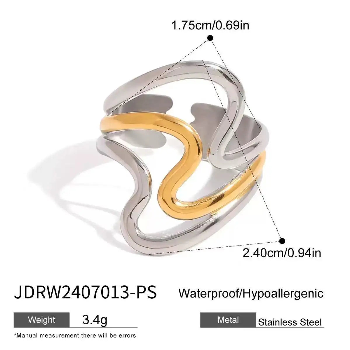 Großhandel High-End wasserdicht dreidimensionaler M-Buchstabe hohler Edelstahl Fingerring trendig für Damen personalisierbarer Schmuck