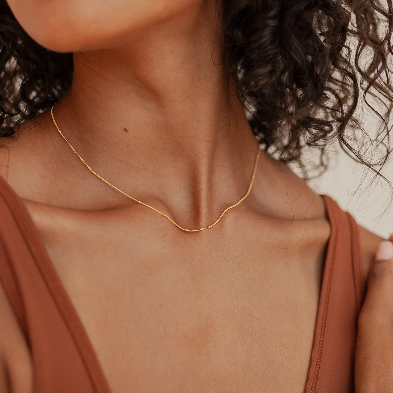 SUNIBI Gold Color Stainless Steel Chain Choker Necklace Women Chain Necklace Sets for Women Gift Jewelry Wholesale