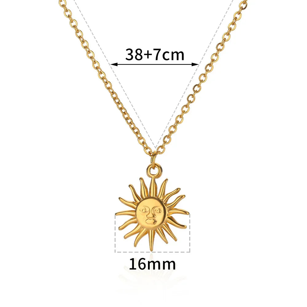 Romantic Wedding Heart Cubic Zirconia Necklace For Women Elegant Cute Gold Color Stainless Steel Necklaces Jewelry Birthday Gift