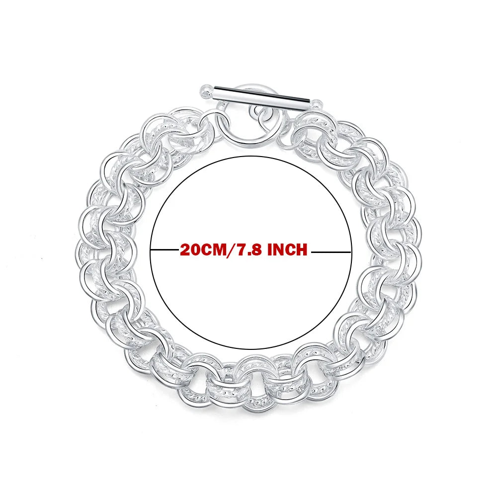 Mode 925 Sterlingsilber Ring Runde Armbänder Für Frauen Männer Hochzeit Luxus Qualität Schmuck
