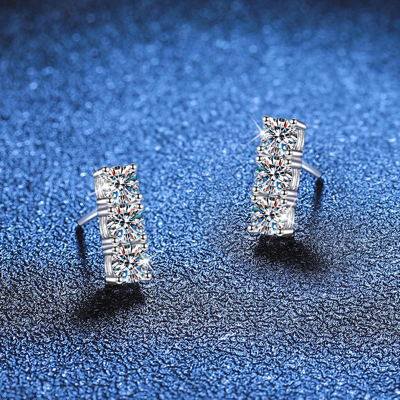 NeeTim 1.2cttw Voll Moissanit Ohrstecker für Frauen 3.5mm Edelstein Labor Diamant Ohrstecker 925 Sterlingsilber Schmuck