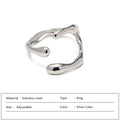 Einfacher Edelstahl Verstellbarer Damenring Statement-Schmuck für Frauen Designer Öffnungsfingerring Großhandel Dropshipping