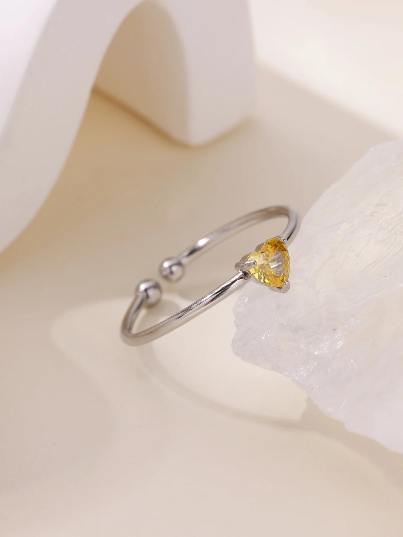 Mode Zirkon Herz Geburtssteinringe für Damen Edelstahl Goldfarbe Geburtssteinring Ästhetischer Hochzeitsschmuck Geschenk