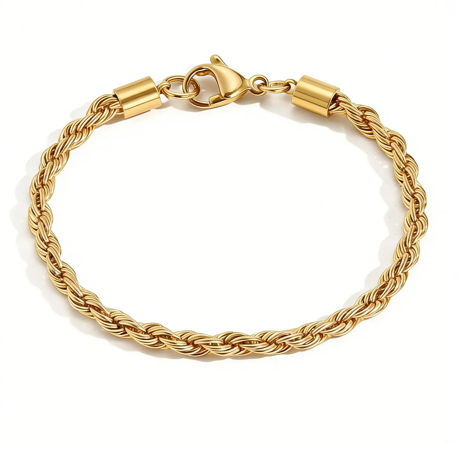 Gedrehtes Seilarmband für Damen Hip Hop Punk Goldfarben Edelstahl Goldfarbene Halskette Mode Schmuck Geschenk
