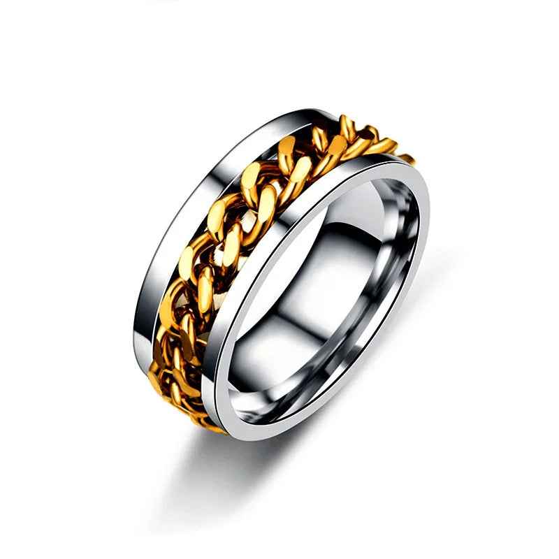 Spinning Anxiety Relaxing Rings For Couple Rotating Stainless Steel Moon And Star Love Band Fidget Rings  Anillo Antiestres