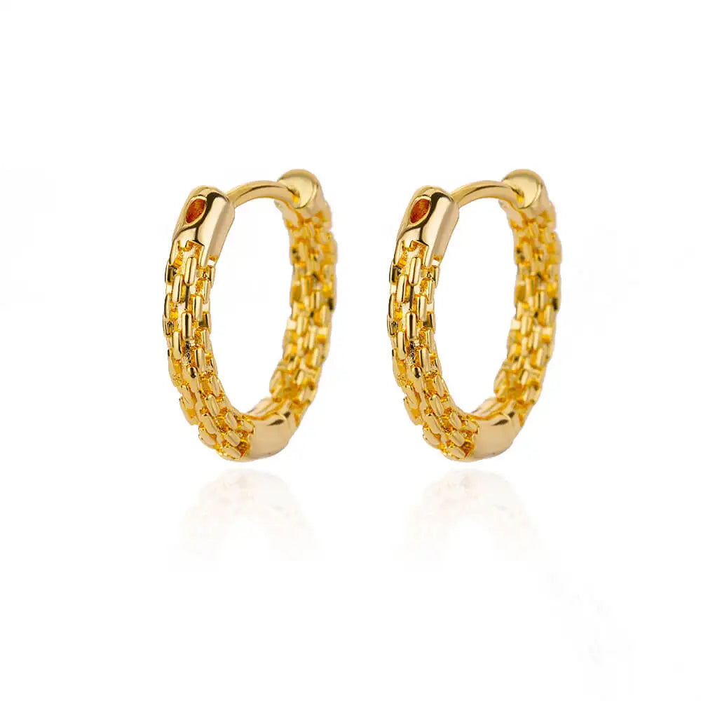 Vintage Runde Edelstahl Creolen für Damen Vergoldete Ohrringe 2023 Trend Statement Ohrschmuck Weihnachtsgeschenk