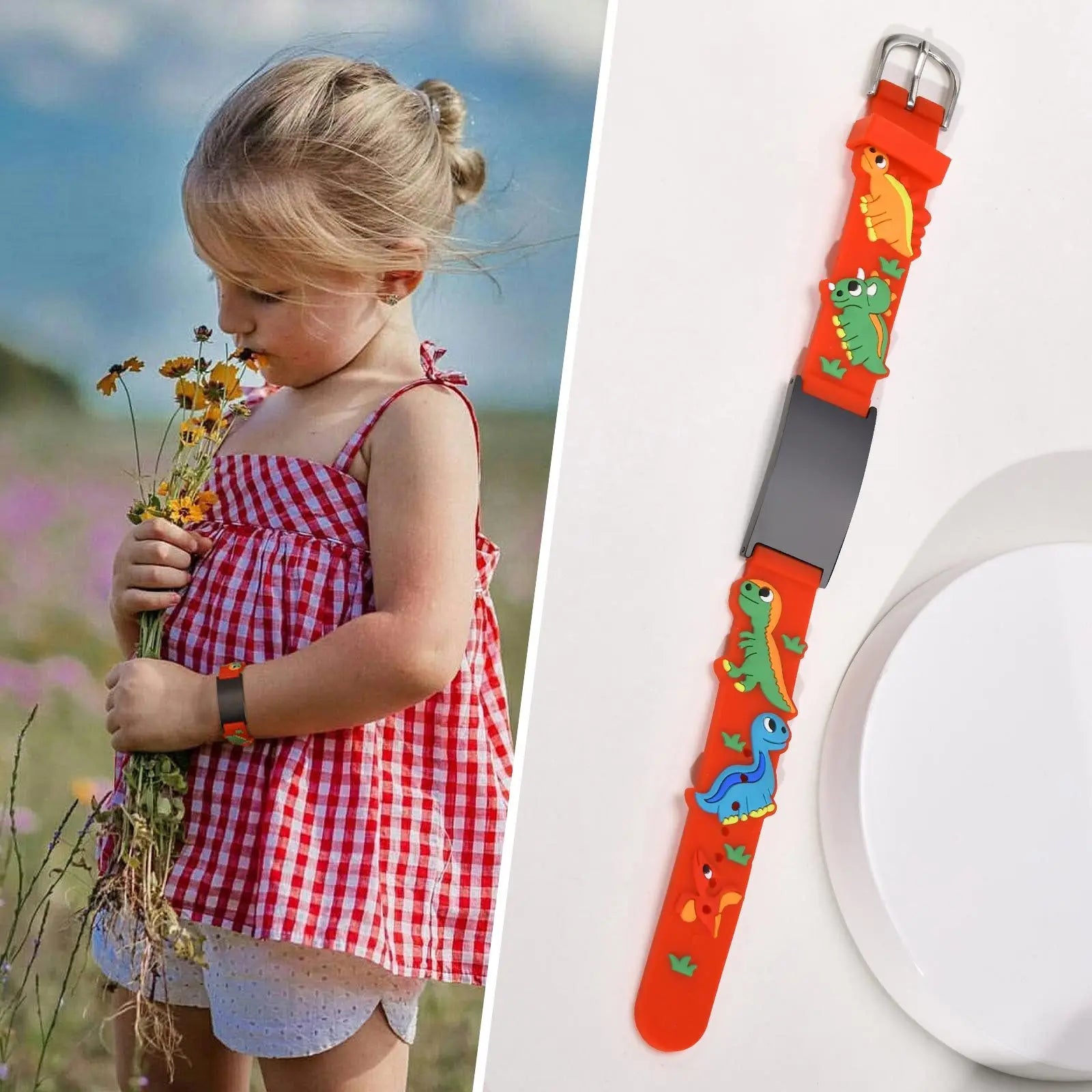 Personalisiertes Ausweiskettchen für kleine Mädchen und Jungen, Silikonarmband verstellbar, Gravierte Zitate Inspirierendes Geschenk