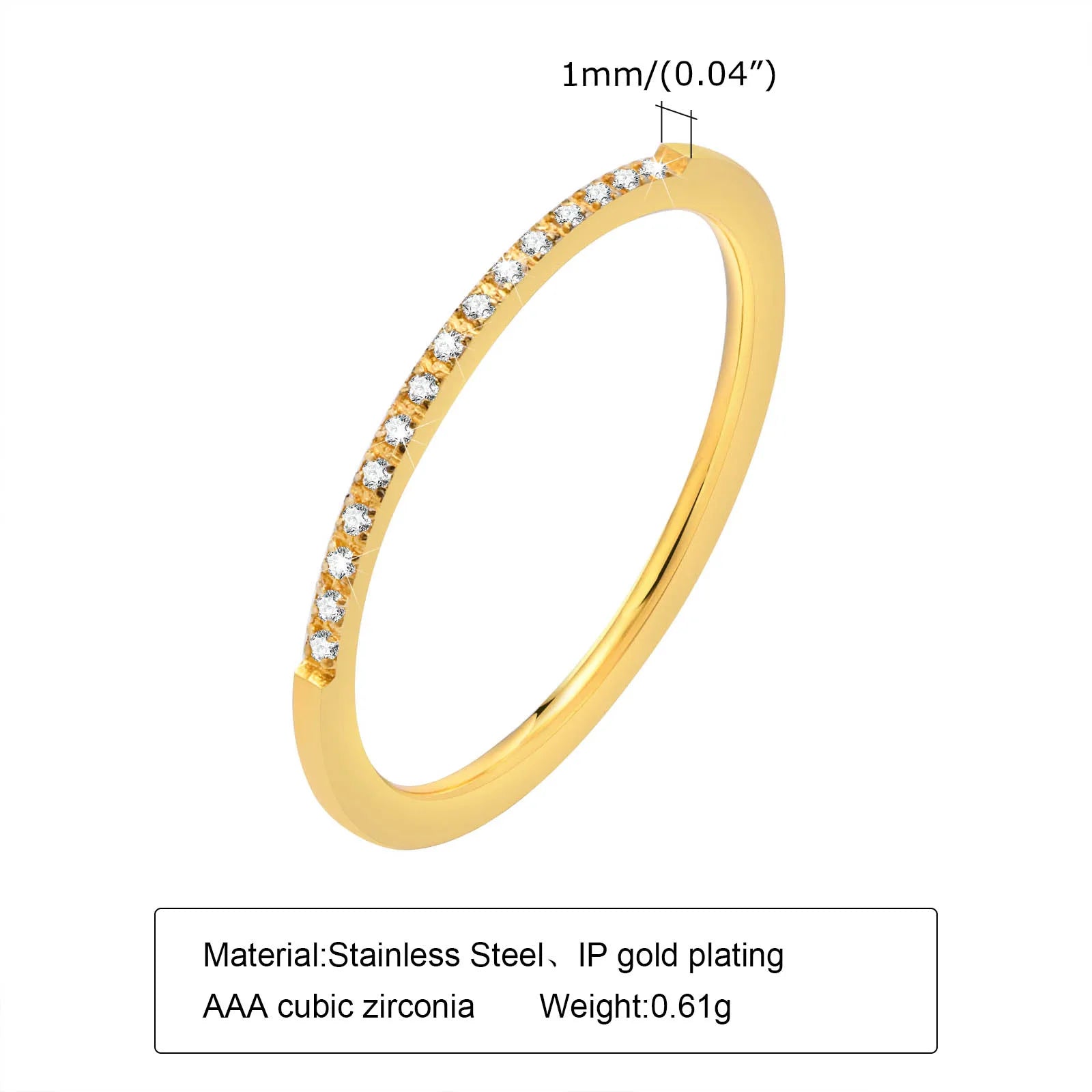2er-Set Stapelringe für DamenEdelstahl 2mm dünn Goldfarben Kuppelform Minimalistischer Schmuck
