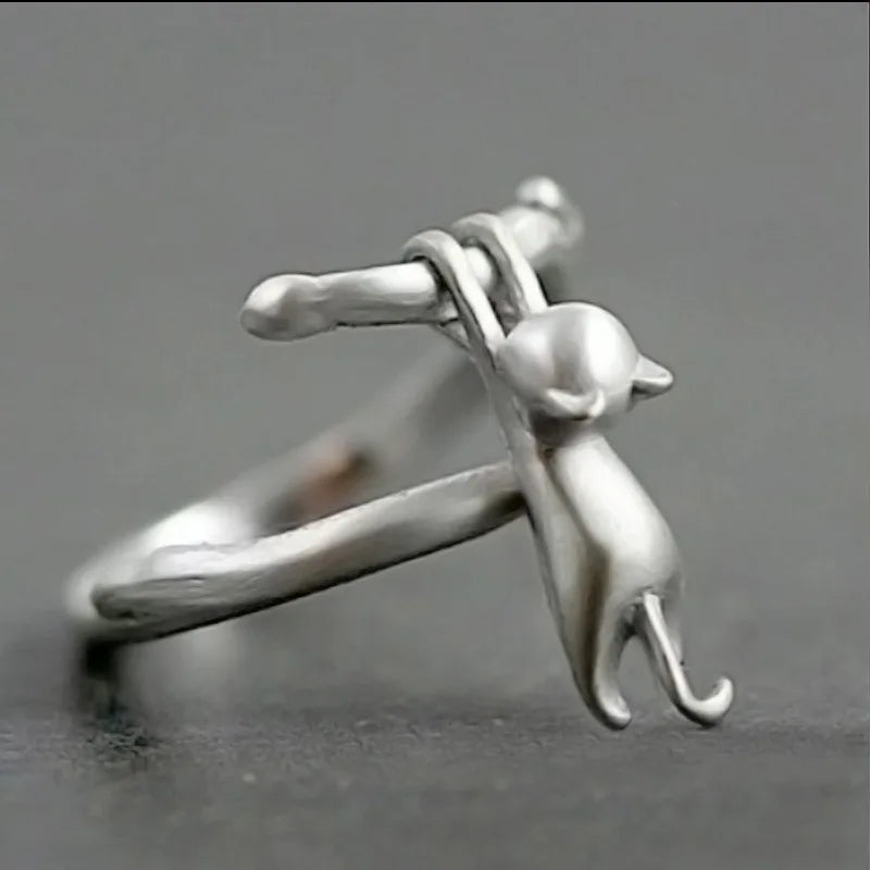 925 Sterlingsilber Katze Ast Verstellbare Ringe Für Frauen Hochzeit Hochwertiger Schmuck Accessoires Schmuck Argent 925