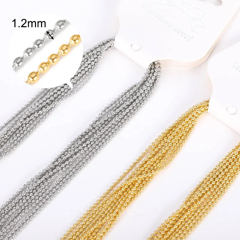 10pcs/set Stainless Steel Gold Color Necklace For Women 45cm Chain DIY Jewelry Accessories Making Materials Handmade Supplies
