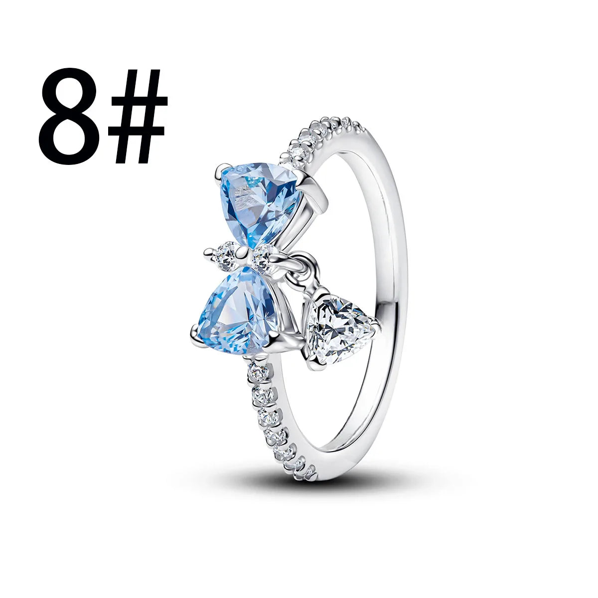 Original 925 Sterling Silver Charms Pendant Blue Bow Suit Bead for Wome Rings Earrings Necklace DIY Bracelet Fine Jewellery Gift