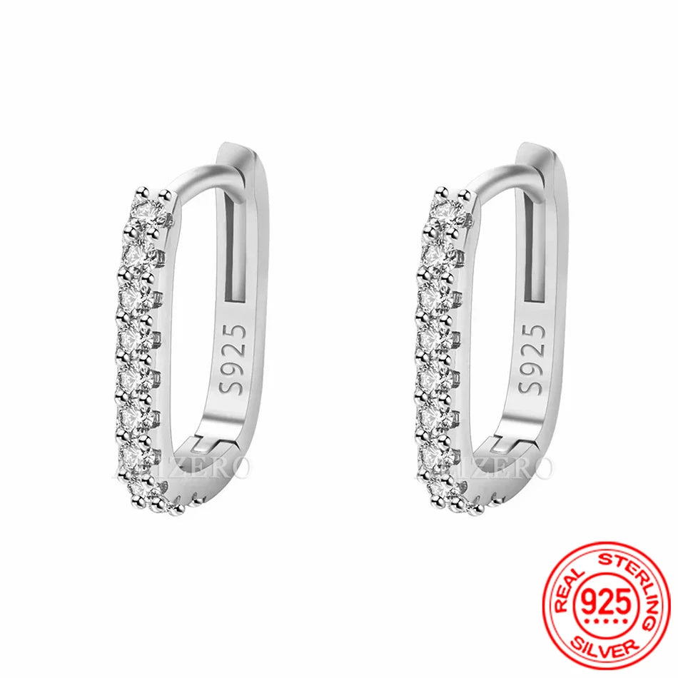 Hochwertige 925er Sterling Silber Kristall Mode Kreis Ohrringe für Frauen Hochzeitsfeier Geschenk Straße Vielseitiger Schmuck