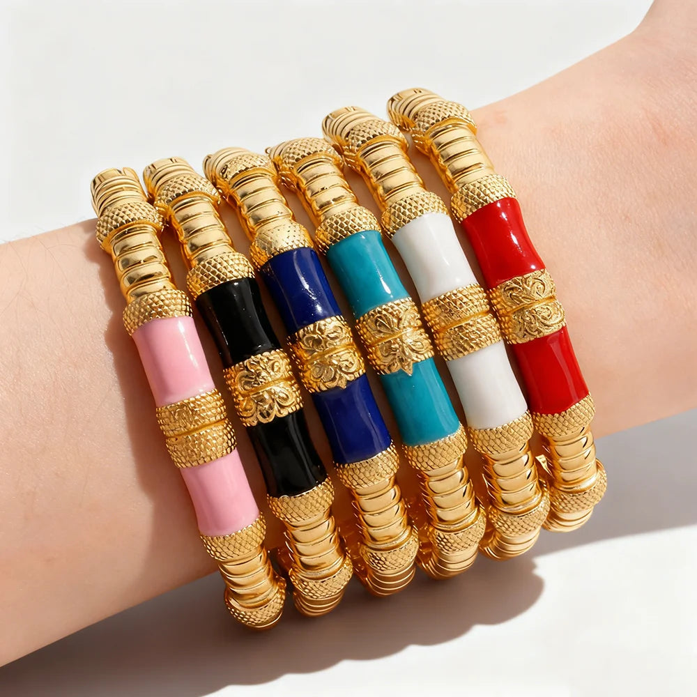 Vergoldeter Ring und Armband, nigerianisches Schmuckset, hohe Eleganz, mehrfarbig, personalisierte Armbänder, Mädchengeschenk, kostenloser Versand