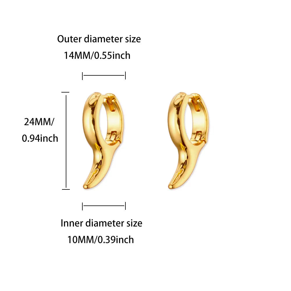 Pendientes de gancho geométricos para mujer, de acero inoxidable, color dorado, con diseño de medusa, pendientes colgantes de moda 2025, joyería de boda con perforación