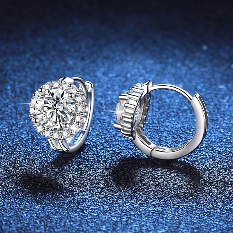 Pendientes NeeTim de Moissanita rosa de 0,5ct 1ct para mujer, Plata S925, Diamantes de laboratorio negros, azules, verdes, grises, arcoíris, Pendientes de boda