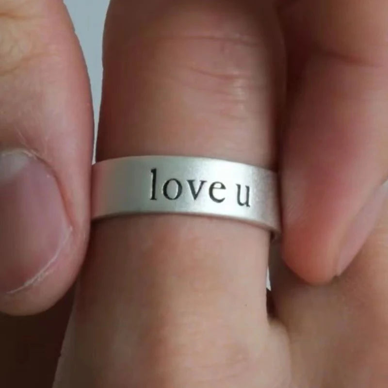 1PC Unique Design Sense Letter Handprint Ring For Men Women Versatile Fashion Couple Ring Personalized Simple Ring Jewelry Gifts