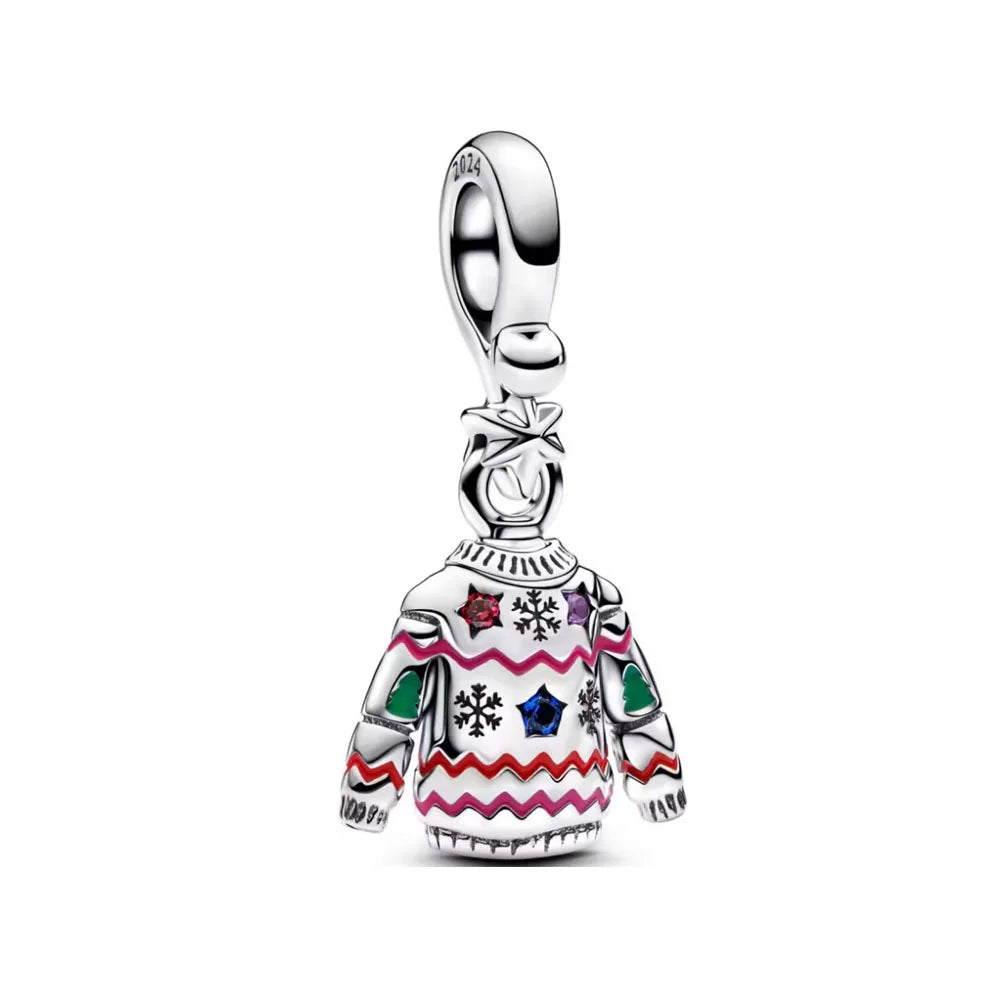Heiß verkaufter Weihnachts-Weihnachtsmann 925er Silber Charm Bead passend für europäische Armband-Armreifen Damenhalskette Schmuck