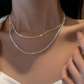 Nuevo collar de mariposa brillante, collar de cadena de clavícula de doble capa exquisito para mujer, joyería de regalo para mujer