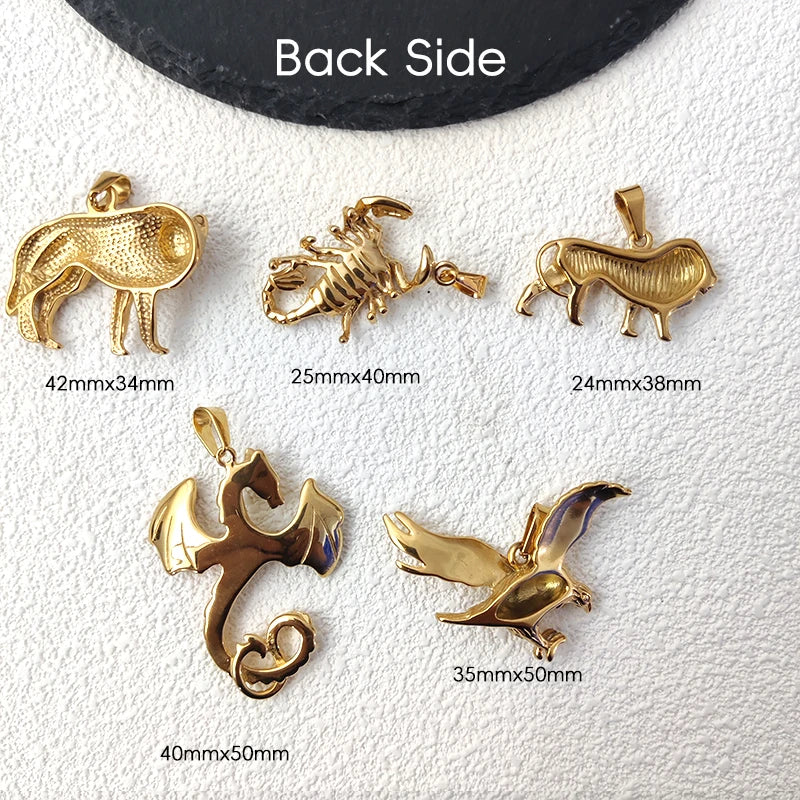 Colgante de águila de acero inoxidable bañado en oro de 18 quilates, llamativo, imprescindible para los amantes del hip hop, adecuado para discotecas y atuendos casuales.