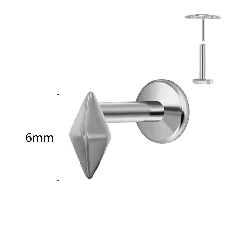 Winziger Wassertropfen Labret Piercing G23 Titan Opal Mond Push-In Zweig Ohrring Stecker Anhänger Gewindeloser Knorpelkörperschmuck