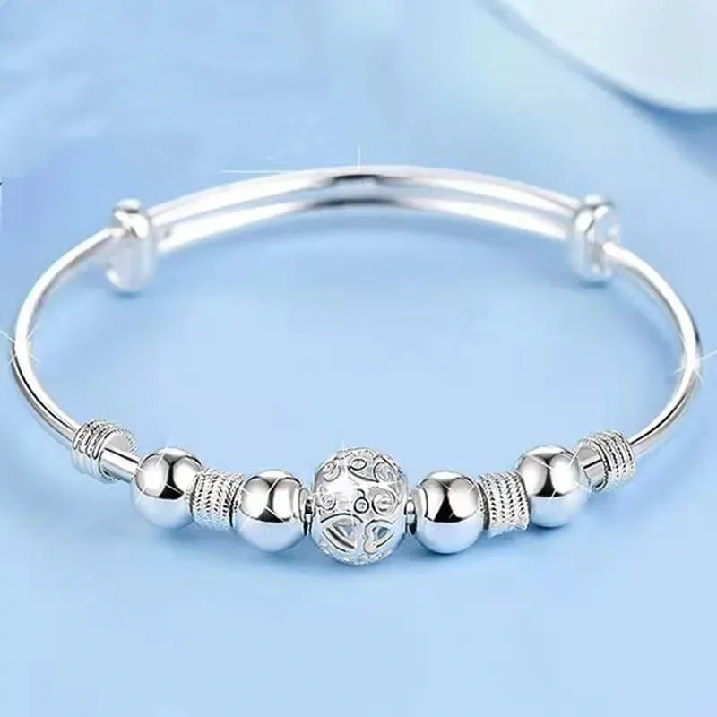 Charms 925 Sterling Silber Luxus Glücksperlen Armbänder Armreifen für Frauen Mode Klassische Party Hochzeit Schmuck Verstellbar