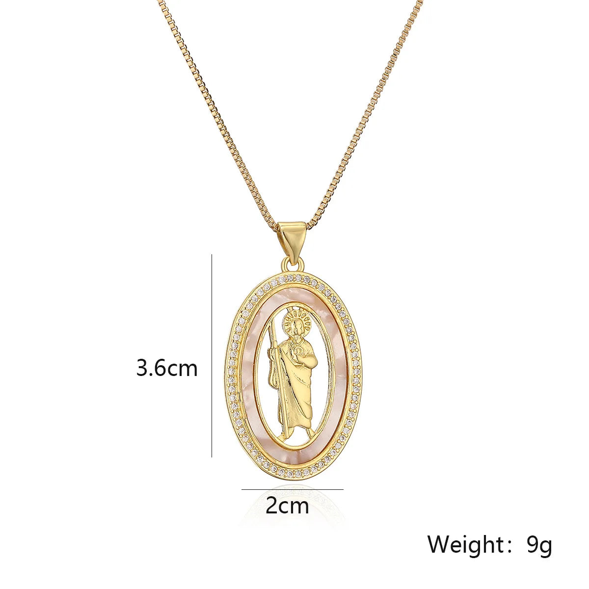 NEWBUY High Quality Women's Religious Jewelry Copper CZ Zircon Inlay Virgin Mary Pendant Stainless Steel Chain Necklace