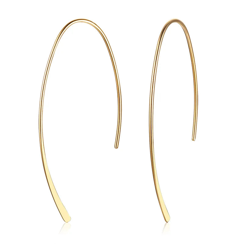 Stilvolle geometrische Creolen für Damen und Mädchen, aus Edelstahl, minimalistisch, elegant