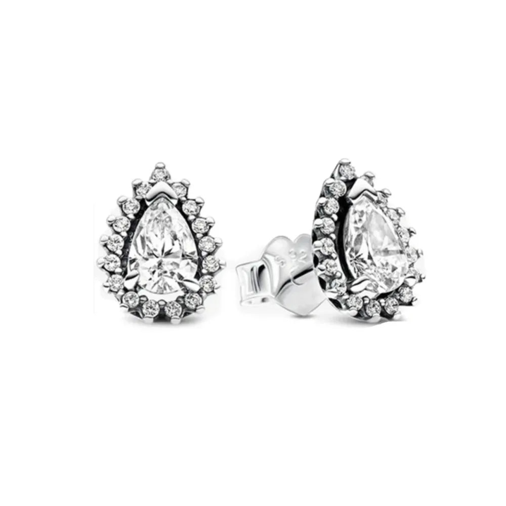 Neue S925 Silber Herz-Stein-Ohrstecker geeignet für Valentinstag, Muttertag, Jubiläumsgeschenk DIY Charm-Schmuck