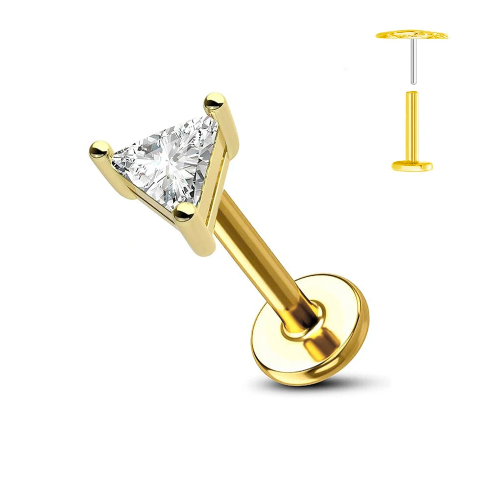 ASTM F136 G23 Titan Blume Threadless Ohrring Piercing Blütenblätter Blatt Herz Schmetterling Pin Daith Conch Push-in Labret Stecker