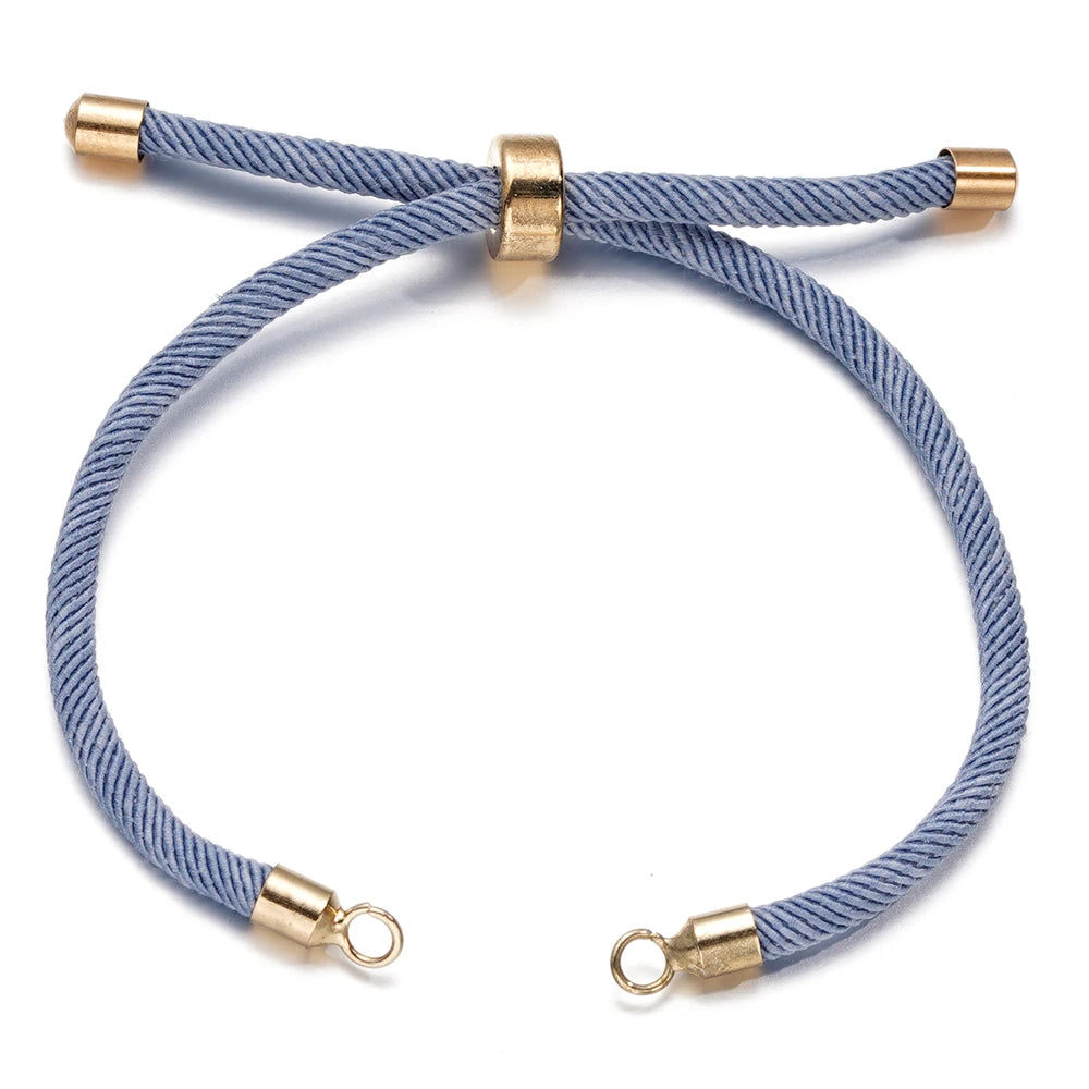 1 Stück Verstellbare Nylon Geflochtene Kordeln Schieber Freundschaftsarmbänder mit Messingkordelende für Schmuckherstellung DIY Zubehör