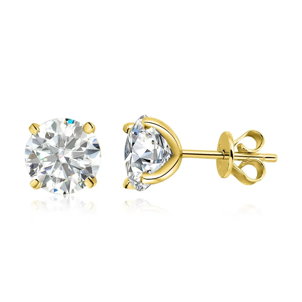 Smyoue 0.2-3CT Roségoldfarbene Moissanit-Ohrstecker für Damen, funkelnde klassische Hochzeit, Labor-Diamant-Ohrringe, reines 925er Silber