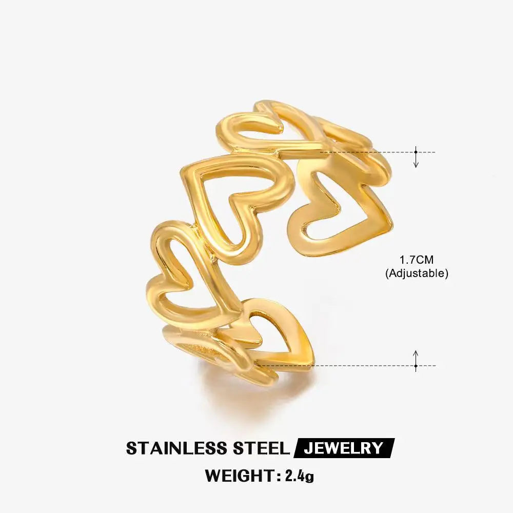 Wasserdichter, hohler Edelstahl-Fingerring der Spitzenklasse, trendig für Frauen, personalisierter Schmuck Großhandel