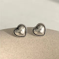925 Sterling Silber Herz Kleine Ohrstecker für Frauen Hochzeit Luxus Schmuck Accessoires Großhandel 2024 Trend Schmuck