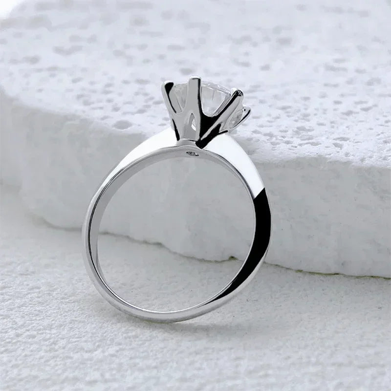 NeeTim 1-5CT Moissanit Ring Labor Diamant Solitär Ring für Damen S925 Silber Verlobung Party Ehering Schmuck Zertifiziert